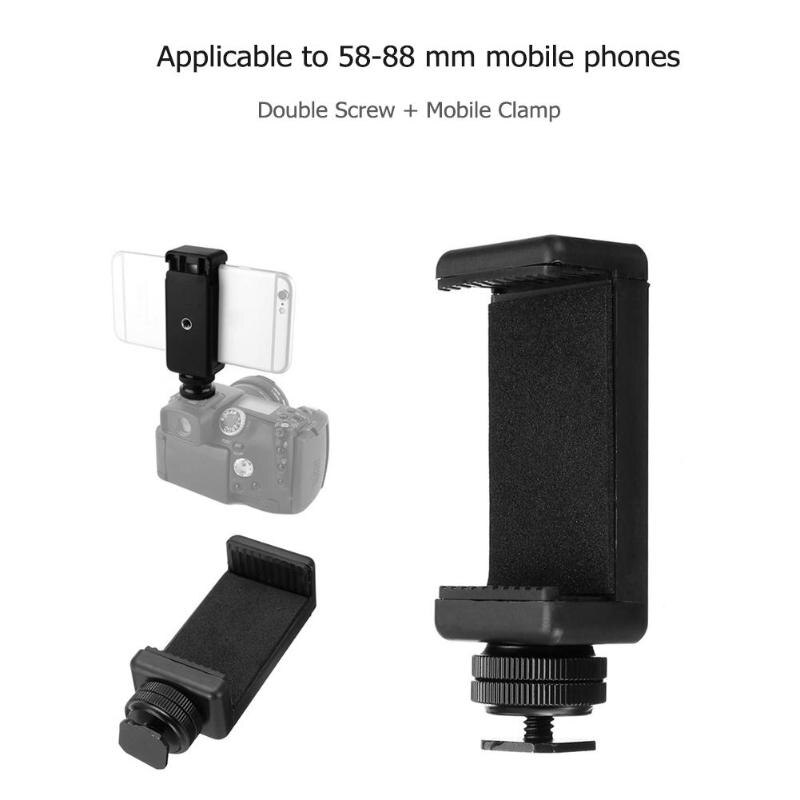 Alloyseed telefone celular suporte clipe com sapato quente parafuso adaptador tripé de montagem para slr dslr câmera