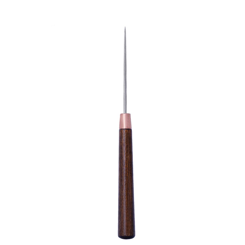 KAOBUY Wood Handle Drillable Awl Round Solid Tool Leather Craft Awl Hand Stitching Taper For Leathercraft Needle Tool Kit Sewing
