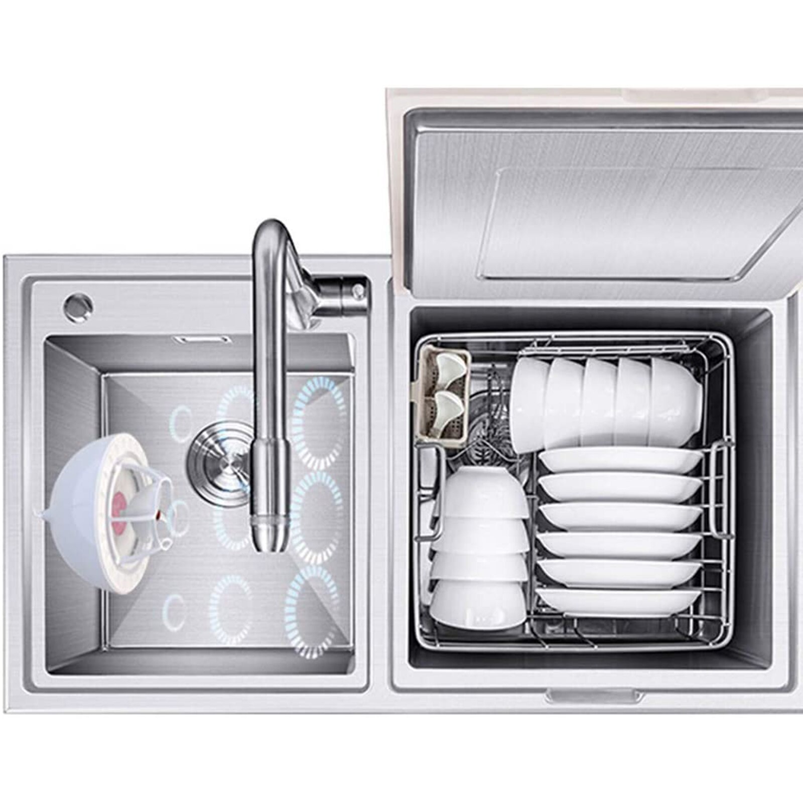 Smart Dishwashers For Dishes Vegetable Fruit Washing Mini Kitchen USB Charging Artificial Wave US