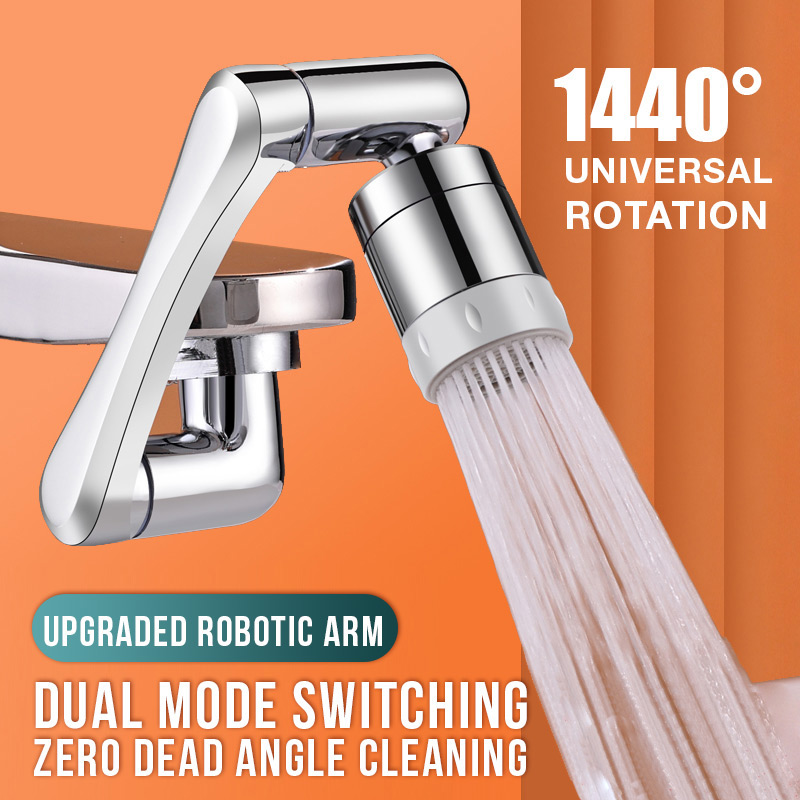 Edelstahl Universal 1440 ° drehbar Roboterarm drehbar Verlängerung Wasserhahn Belüfter Küchen spüle Wasserhahn Extender 2 Wasser durchfluss modus