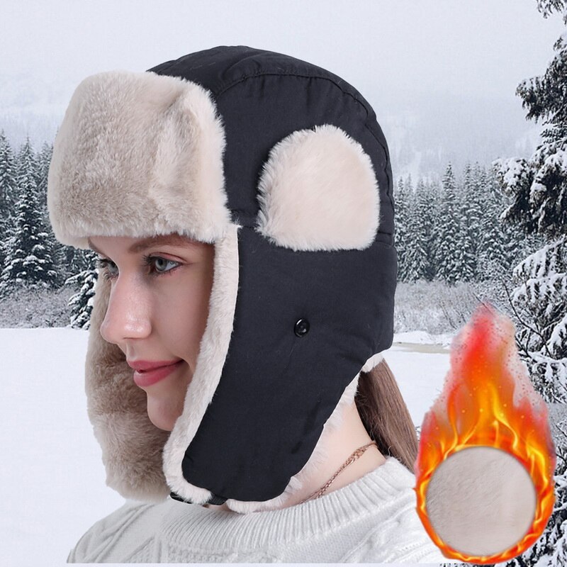 Vrouwen Winter Leifeng Bomber Hoeden Man Aviator Hoeden Russische Cap Oorkleppen Bomber Leifeng Caps Voor Mannen Outdoor Winddicht hoed: 3