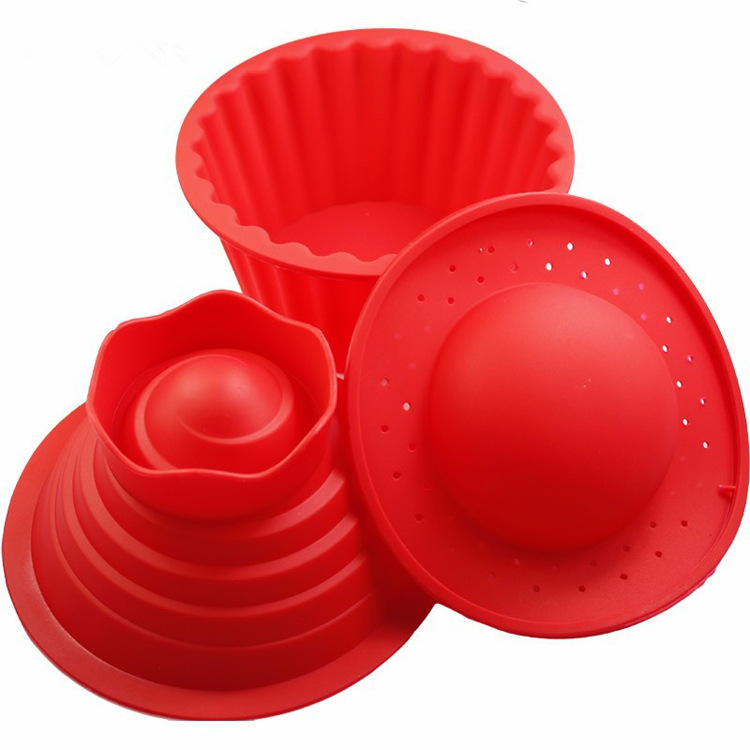 Hochwertige Silikon-Riesen-Cupcake-bilden, 3 Stück Cupcake-Silikonform mit großem Oberteil, hitzebeständige Backwerkzeuge, Backmaschine K950