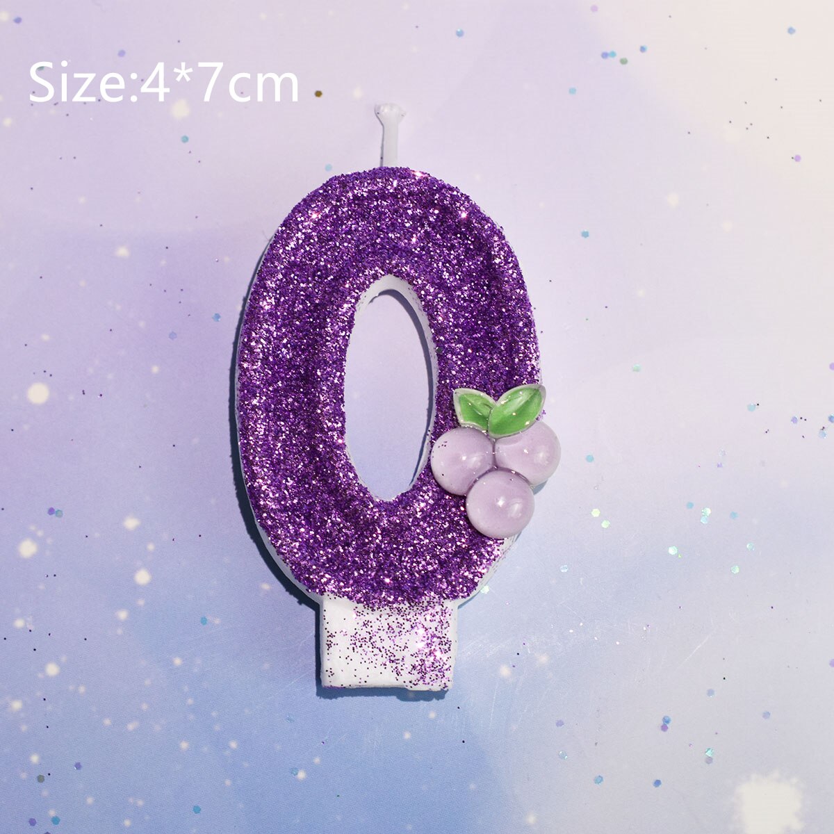 Happy Birthday Child Fruits Purple Grape Candles For Girl Number 0-9 Cake Topper Wedding Decoration Anniversary Party Supplies: 0 Pink