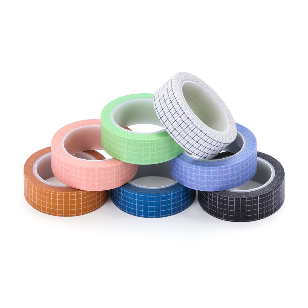 10M Grid Adhesive Tape Set Stationery Sticker Tape Journaling Supplies DIY Scrapbook Craft Tape Organizer