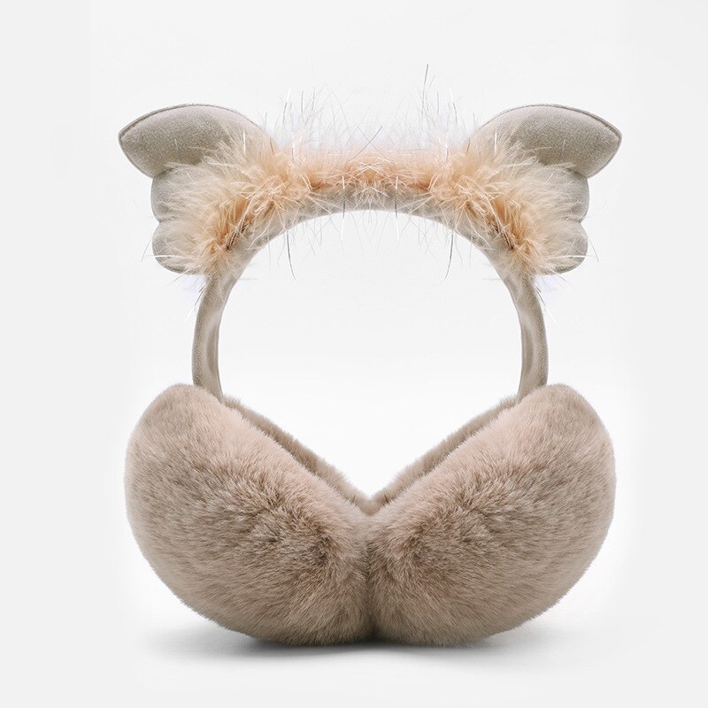 WOIRROIP Winteroorwarmers, opvouwbaar, afneembaar, wasbaar, pluche, warme bescherming tegen kou, koude winteraccessoires, outdoor oorschelpen, grijs, Eén maat