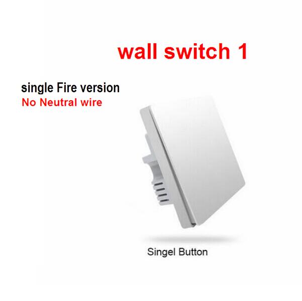 Aqara – interrupteur mural sans fil Zigbee, contrôle de la lumière, simple feu, neutre, avec application pour maison intelligente ou télécommande Homekit: wall switch 1