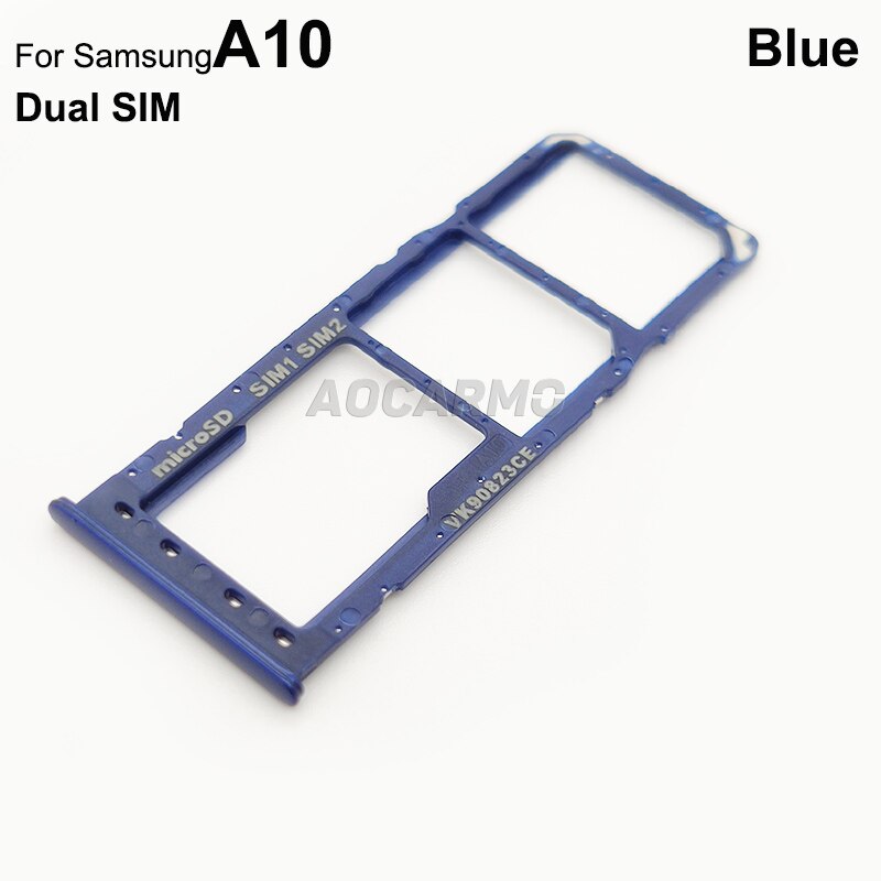 Aocarmo Voor Samsung Galaxy A10 Dual & Enkele Sim-kaart Microsd Houder Nano Sim Card Tray Slot Vervanging Deel