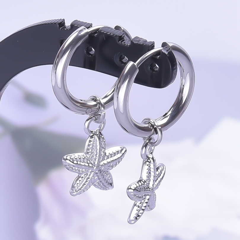 Flamingo Schlange Ohrring durchbohren Edelstahl Ohrringe Für Frauen Männer Zubehör Rose Schädel Ohr Ringe Reifen Pendientes Mujer: Schwarze Gewehr überzogen