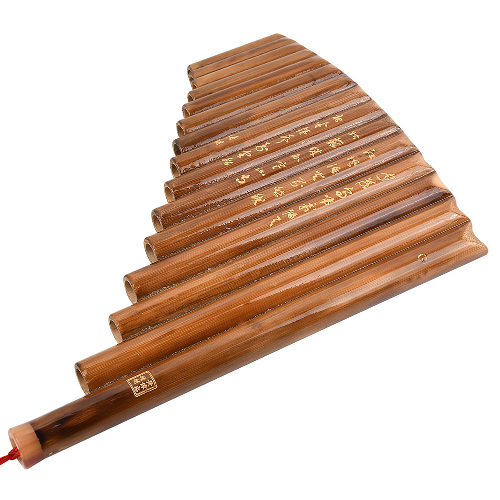 15 Pipes Chinese Traditional Musical Instrument Bamboo Pan Flute Natural Bamboo Wind Instrument Bamboo Panpipe G Key