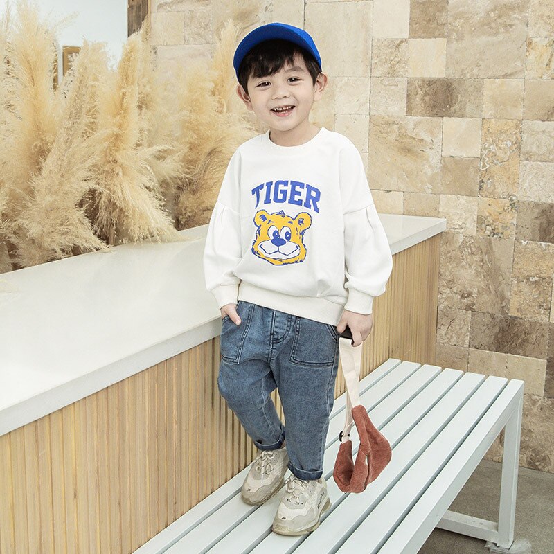 1-7T enfant en bas âge enfant jean pour garçons automne hiver pantalon Denim pantalon Gentleman Streetwear sourire imprimer mignon bas