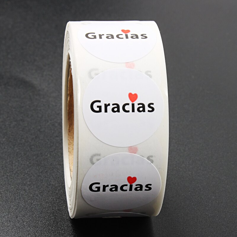 500pcs/roll Spanish Thank You Stickers Handmade Sticker Seal Labels thank you sticker: Default Title