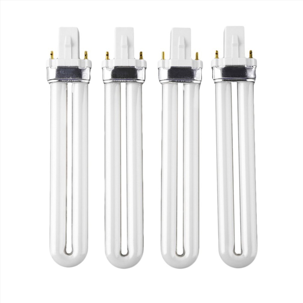 Tubo de lámpara UV de 9W, Bombilla de tubo de luz de repuesto para esmalte de Gel UV, lámpara de curado, luz secadora para arte de uñas DIY, , 4 Uds.
