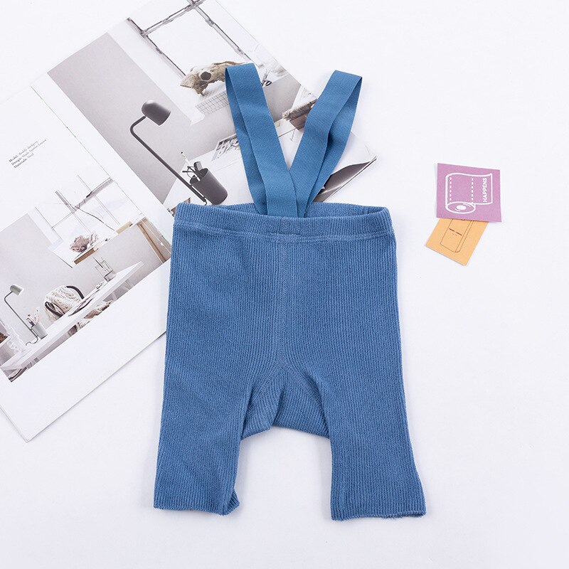 Calça collants de malha macia para crianças, top curto de meia-calça para meninos e meninas, verão: CÉU AZUL / 12-24M