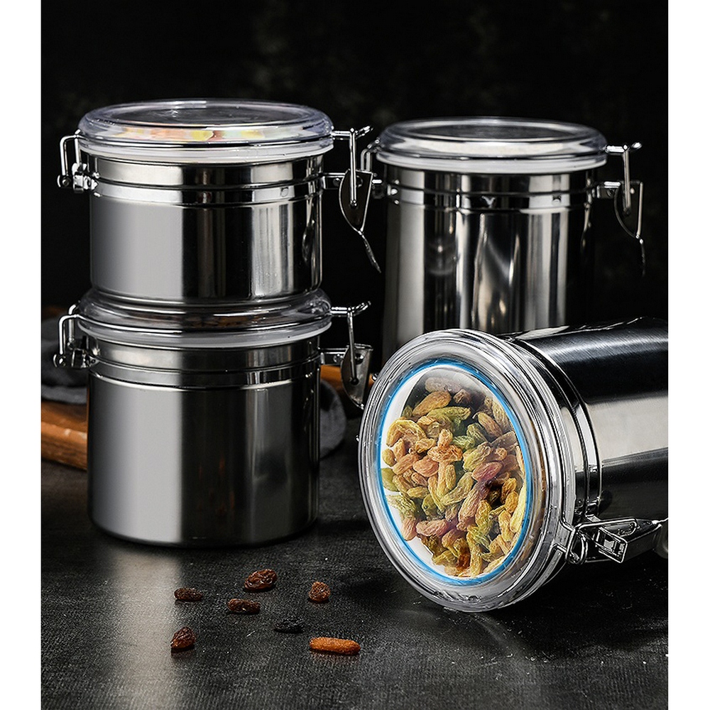 Stainless steel sealed cans Portable Reusable Bottles Bags Biscuit Sealed Fresh Storage Food Bag Kitchen Organizer Bags 5