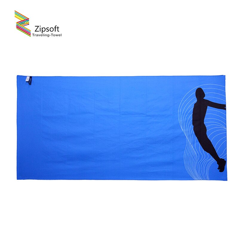 Badehåndklæde mikrofiber svømning håndklæder rejser hurtigtørrende sportsbad camping udendørs zipsoft mærke trykt blå jul: Wuxianpu