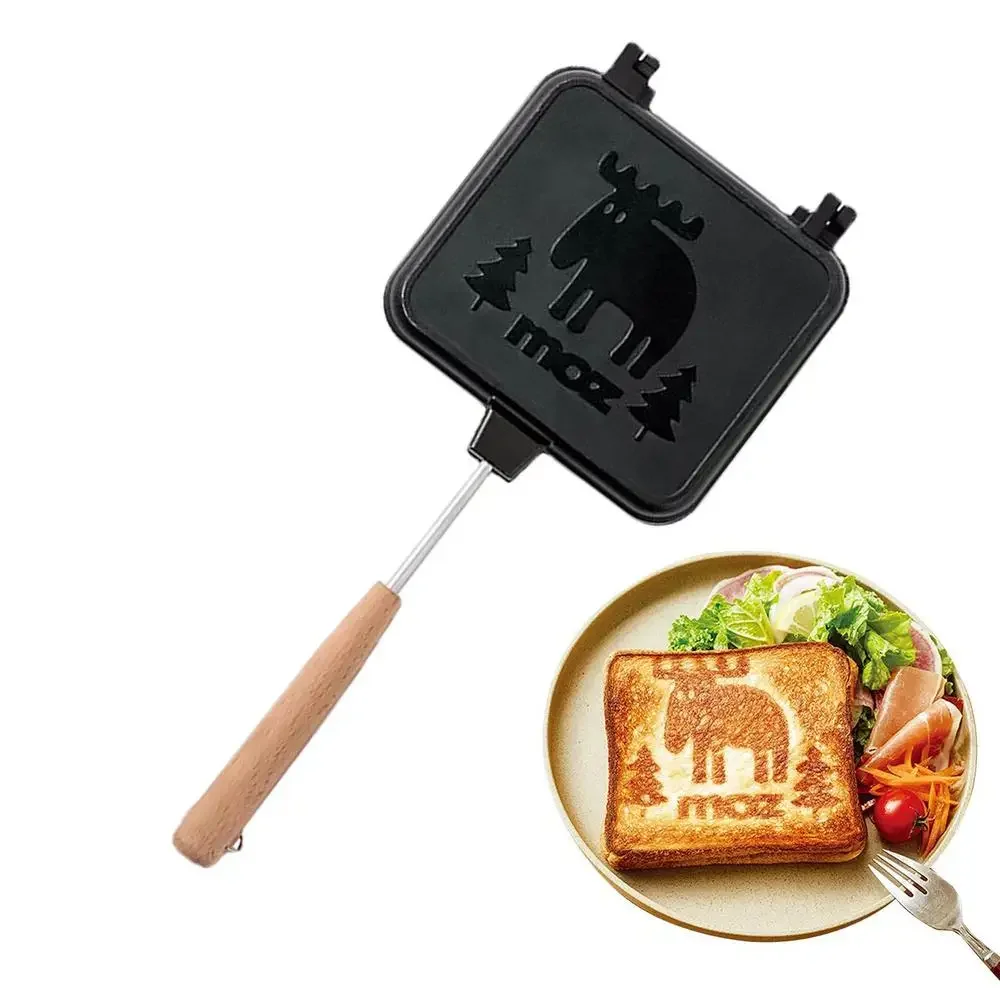 Doppelseitige Sandwich-Pfanne, antihaftbeschichtet, faltbar, Grillpfanne für Brot, Toast, Frühstücksmaschine, Waffel, Pfannkuchen, Küchenbedarf
