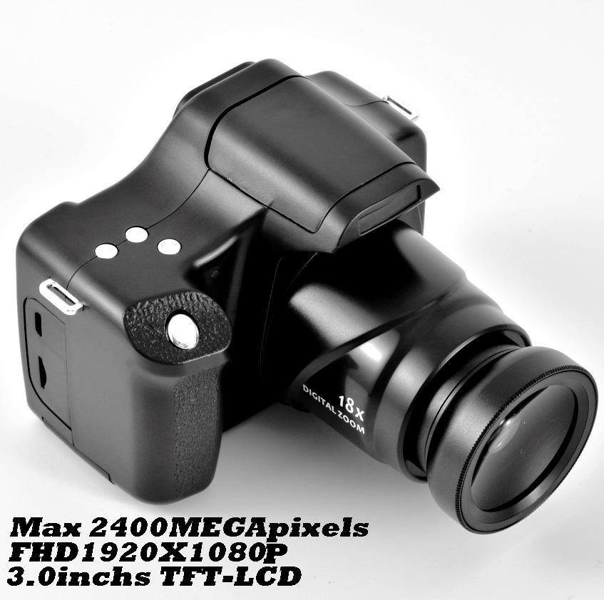 Beesclover Digitale Camera Cmos Sensor 18x Hd Digitale Camera Mirrorless 1080P 3.0 Inch Lcd-scherm Tf Card Camera R12: with wide angle lens