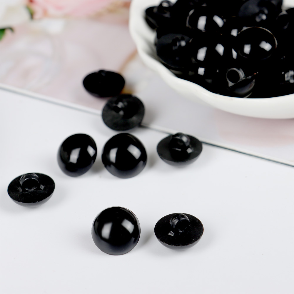 Ojos sólidos de plástico negro para muñeca de oso, marioneta de felpa, juguete, nariz, Animal, botón de costura, accesorios, 50 piezas