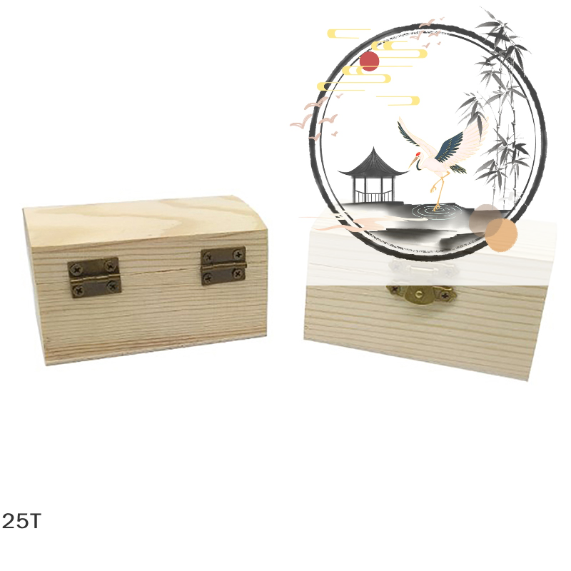 Lege vierkante vorm onvoltooide houten sieraden geschenkdoos voor kinderen DIY ambachtelijke benodigdheden houten kist grenen opslag vintage cadeau portemonnee ambacht