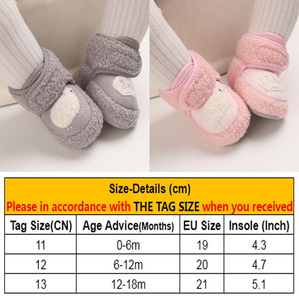 0-1years -né bébé garçon filles décontracté plat cheville Shose hiver moelleux fourrure neige bottes enfant en bas âge bébé premiers marcheurs chaussures D30