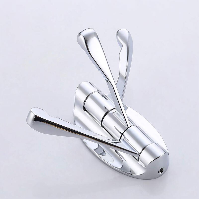 Cooanho drejelig krog solid metal foldbar håndklædekrog, drejearm svingarm tredobbelt knagerække, vægmonteret