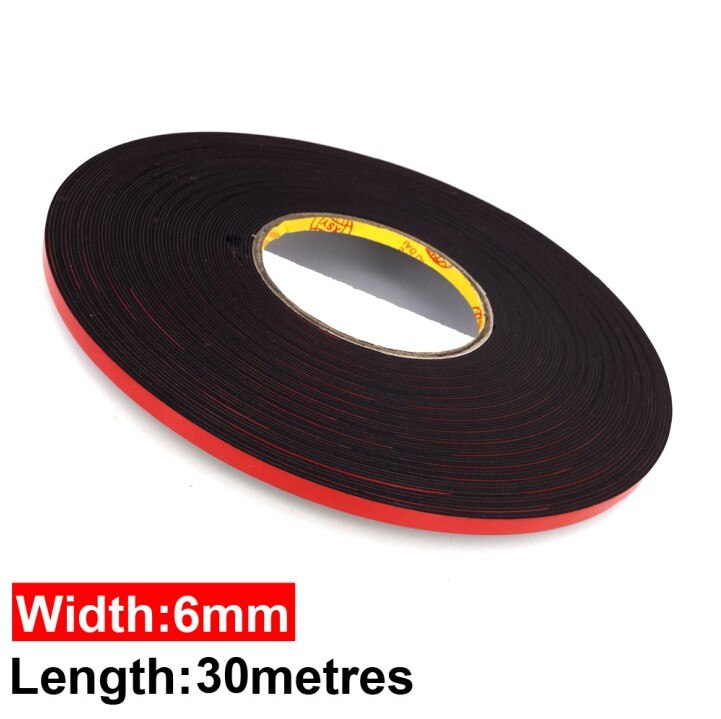 30 meter rulle reparasjon svart støvtett svamp skum tape dobbeltsidig lim, automatisk pakning telefon pcb forsegling (6mm, 10mm, 15mm): 6mm x30 meter