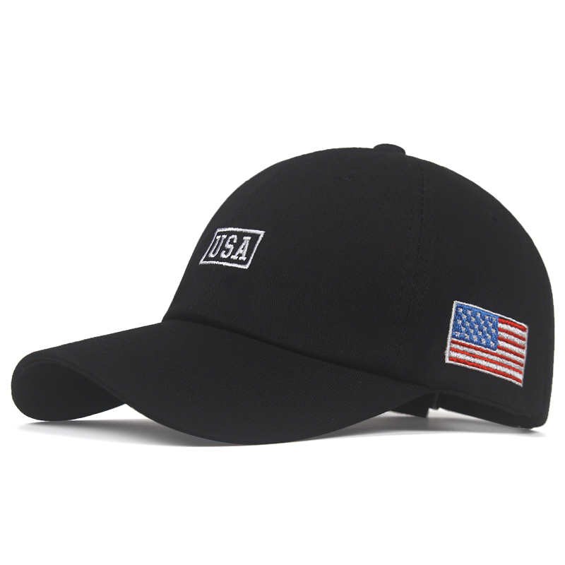 Amerikaanse vlag baseballpet heren dames adelaar snapback vader hoed bot casual zonnehoed trucker snapback pet gorras: Zwart