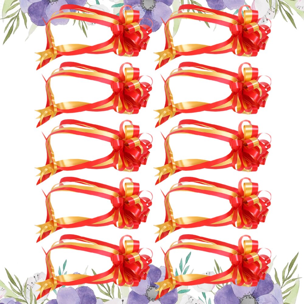 10 stuks strikken decoratie lint touw strikken hangende banner wikkel lint strik voor bruiloft thuisfeest: Rood