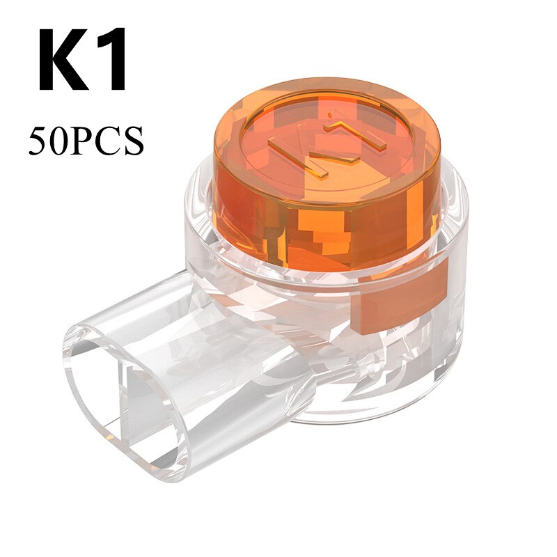 Htoc Netwerk Kabel Terminals Waterdicht Gel Gevulde Clear Knop Telefoon Wire Connectors UY2 Butt Splice Connector K1 K2 K3: K1 50pcs