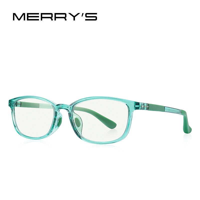 MERRYS Anti Blue Ray Light Blocking Glasses For Children Kids Boy Girl Age 3-15 Computer Gaming Blue Ray Glasses S7002: C05 Green