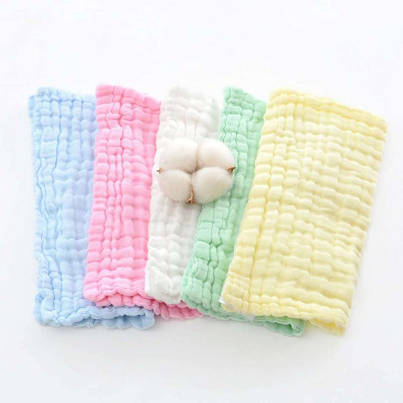 Baby Muslin Washcloths 6 Layers Cotton Bath Towel Absorbent Newborn Face Wipes