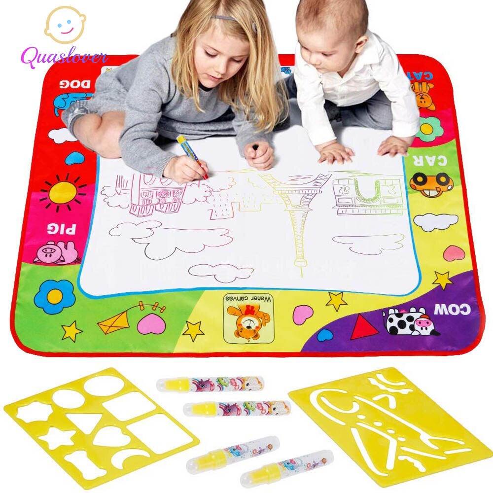 80X60 Cm Kids Tekening Boeken Educatief Speelgoed Peuter Water Doodle Mat Schilderen Board Met Magic Pen Xmas Kerst Voor Kids