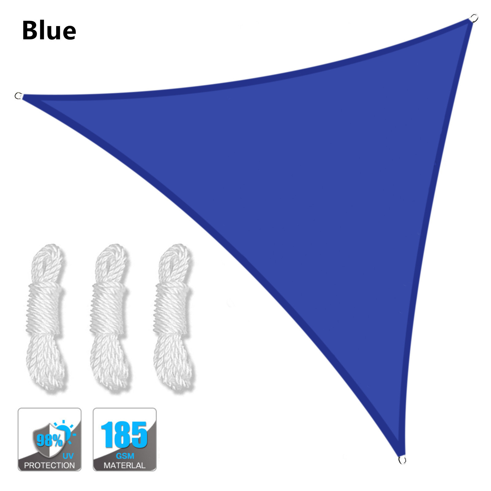 Toldo de vela triangular para sombra de sol, impermeable, bloque UV, tela de sombra para Patio exterior, jardín, patio trasero, tienda de campaña para coche, 2/3/3,6/5M