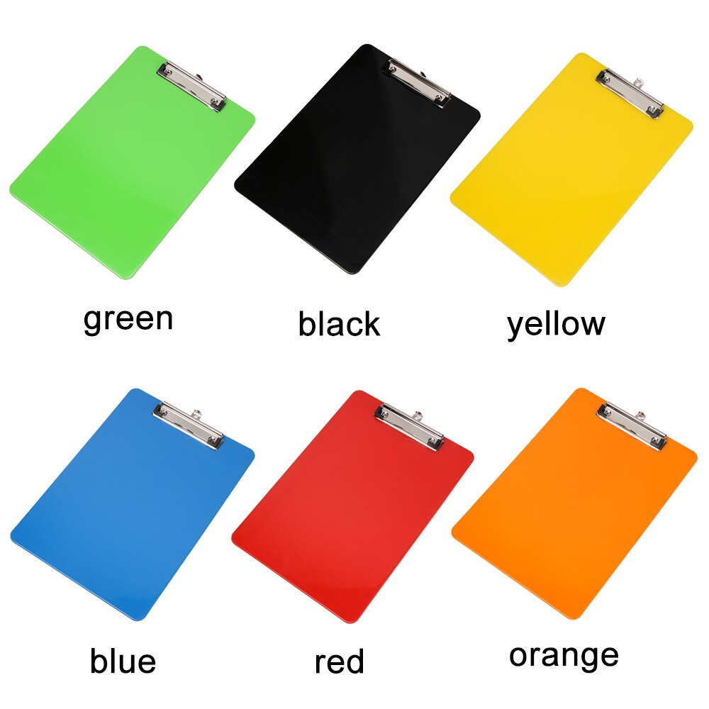 1PC 230*320mm Plastic Clipboards Writing Board A4 Clip Folder Board Storage Files Stationery Office School Supplies 6 Colors