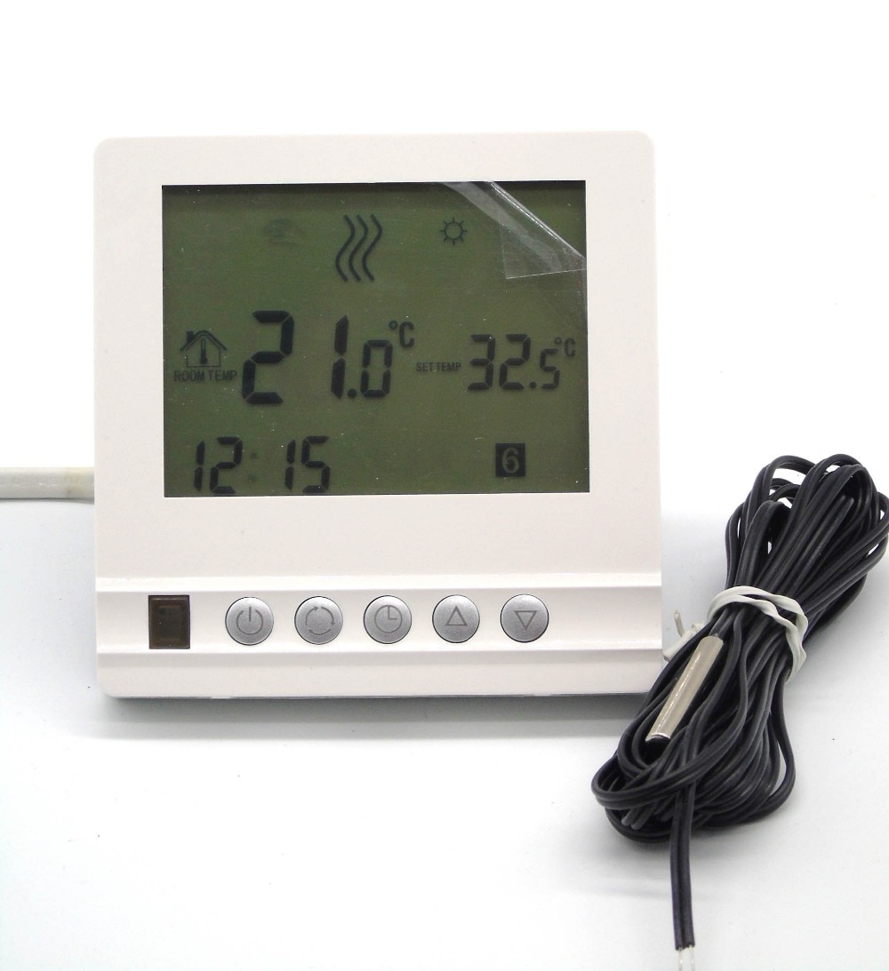 EU underfloor heating thermostat weekly programmable with valve control