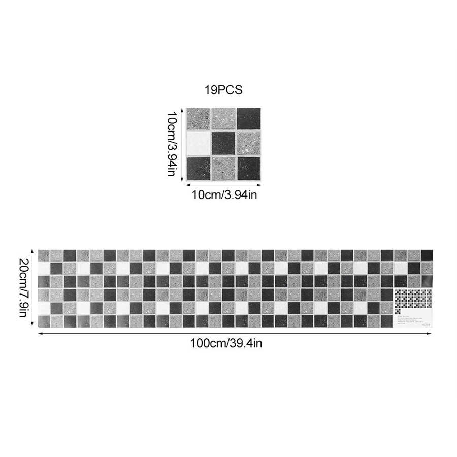 PVC Floor Wall Tiles Floor Sticker Waterproof Non-slip Splashback Tiles Decorati