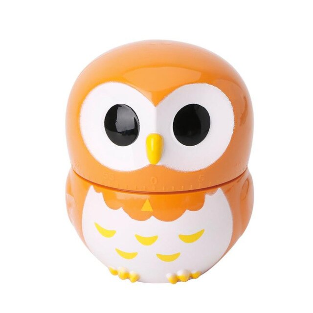 Cute Owl Kitchen Timers For Cooking Shower Study Stopwatch Alarm Clock Novelty Cartoon Cooking Timer Timer Clock Counters: YELLOW