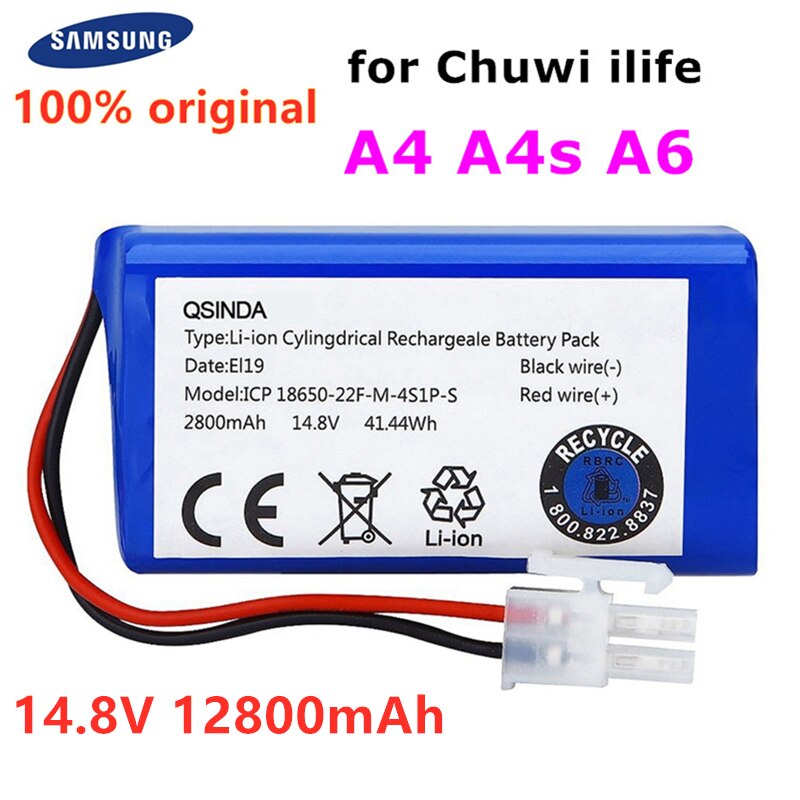 100% original Rechargeable ILIFE Battery 14.8V 12800mAh robotic vacuum cleaner accessories parts for Chuwi ilife A4 A4s A6