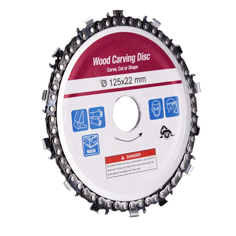 GTBL 5 Inch Grinder Chain Disc 22Mm 14 Teeth Wood Carving Disc For Woodworking Chain Plate