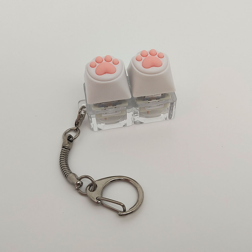 Siliconen zachte kat klauwen sleutelhanger sleutelhanger hanger mobiele telefoon rugzak hanger desktop accessoires decompressie pers gereedschap: Licht Roze