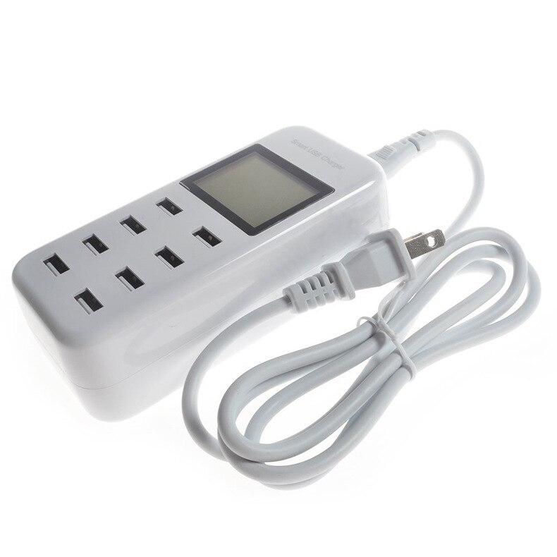 USB Wall Charger - 8 Ports - 5V-12V 1.5A-8A - Fast Charging Hub - Smart IC - LED Display