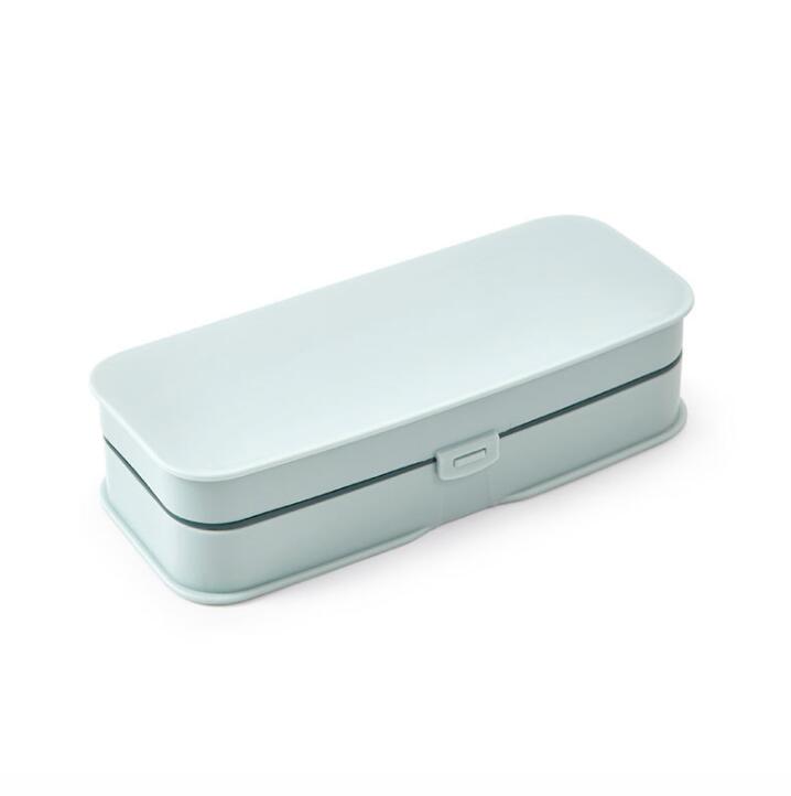 Double Layer Sewing Box Set Portable Multi-function Sewing Kit Hand-stitched Sewing Tool Storage Home Accessories: Light Blue