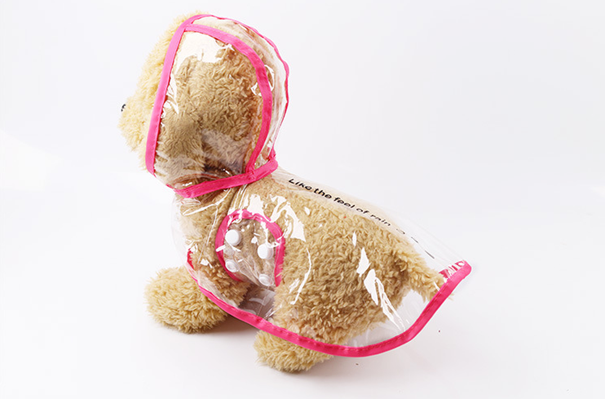 Poncho imperméable pour chien, manteau de pluie réfléchissant, vestes imperméables à capuche, vêtements d'extérieur, fournitures pour animaux de compagnie: Rose / L