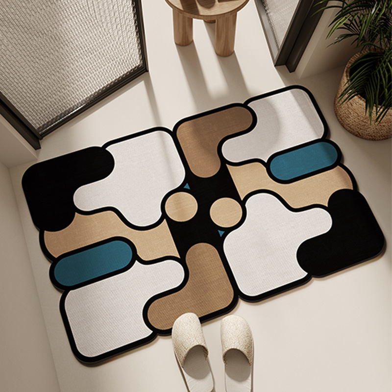 Diatomeeën Moddermat Moderne Badkamer Mat Toilet Om Te Zorgen Voor Absorberende Mat Huishoudelijke Badkamer Deur Snel Droog Antislipmat: 400MMx600MM / green