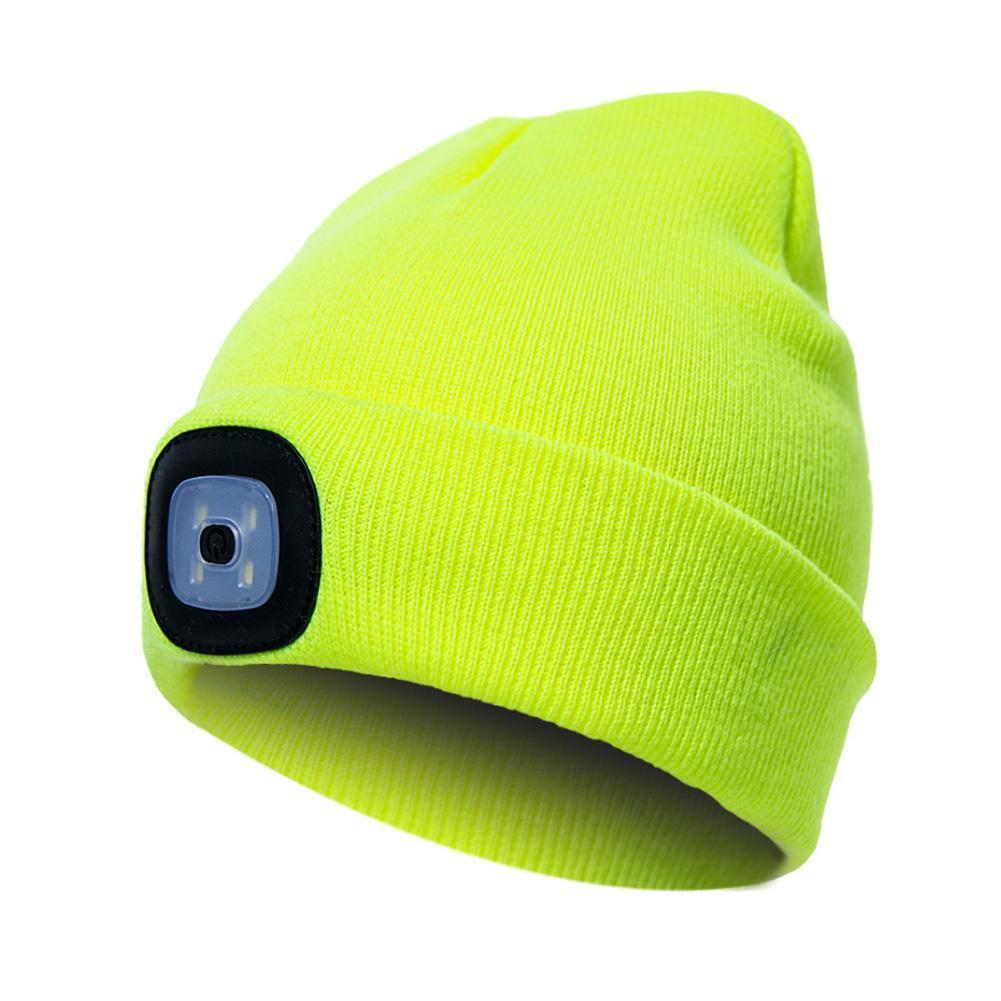 6 LED Light Hat USB Rechargeable Hands Free Flashlight Winter In Knit Beanies Cap LED Warm Outdoor Fishing For Climbing Hat M7K2