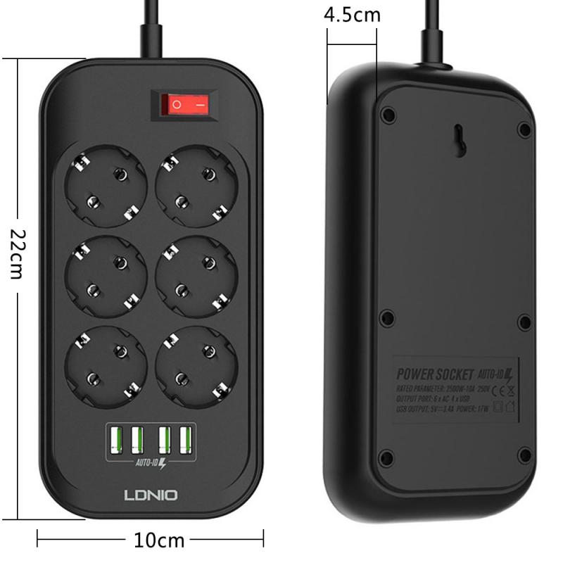 Smart Power Strip with 6 AC Outlets 4 USB Ports Surge Protector with Timing Function Voice Control works with Alexa Google Home