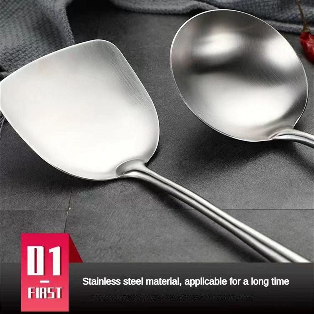 Utensilios de cocina de 1 a 6 piezas, espátula Wok de hierro y cucharón, juego de herramientas, espátula para cocinar de acero inoxidable, accesorios de cocina