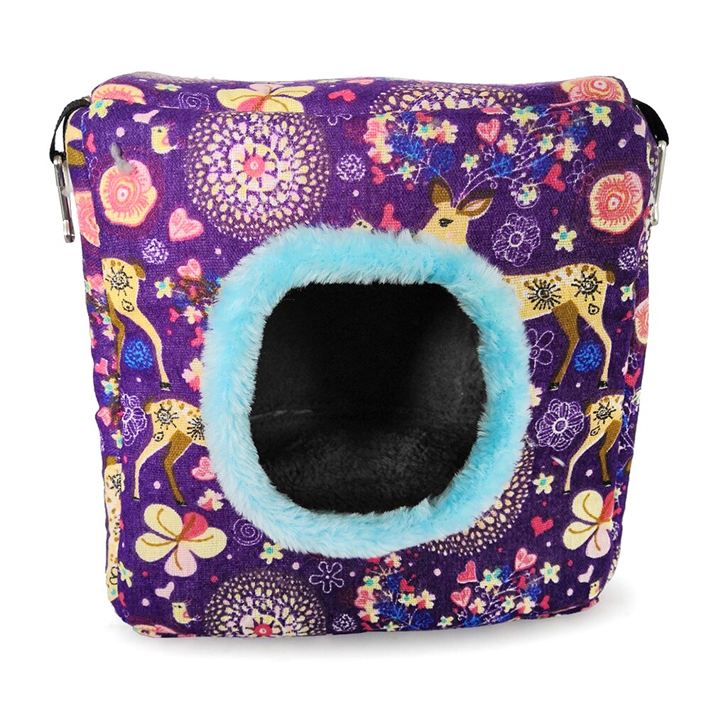 Hamaca colgante de invierno para mascota, pájaro, loro, flamenco, ciervo, Sika, pequeña esponja cuadrada, para las cuatro estaciones: Sika Deer / XXL