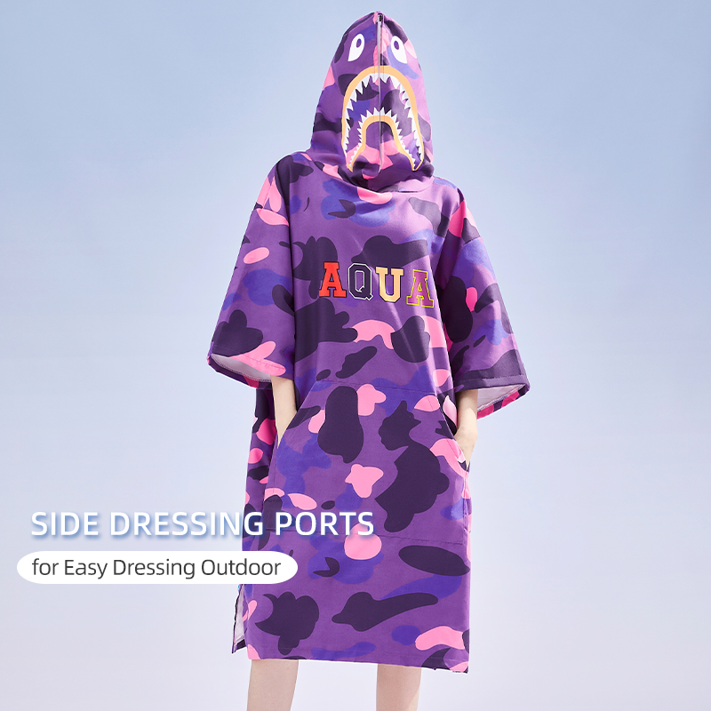 Aquaplay Surfen Poncho Strand schnell trocknende Decke Badet uch Hoodie Neopren anzug Umhang Schwimmen Surfen Modestil