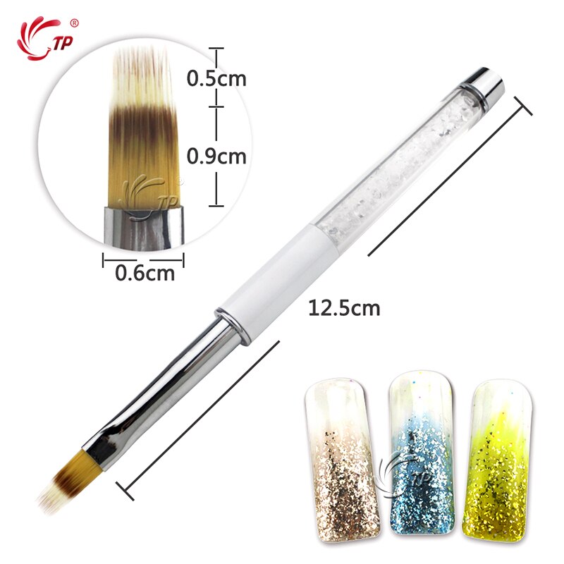 TP Double-end Nail Art Gel Polish Brush Stick Nylon Kolinsky Hair Acrylic UV Gel Extensions Apply Slice Spatula Manicure Tool: TP-AF15